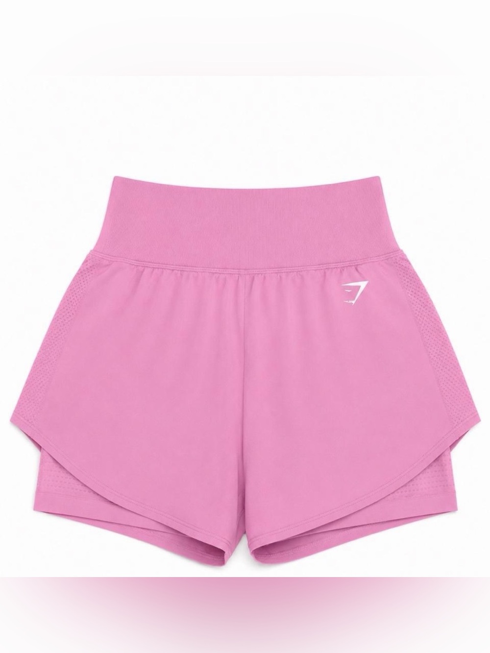 Gymshark Pink High-Waist Layered Active Shorts 2 in 1
